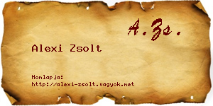 Alexi Zsolt névjegykártya